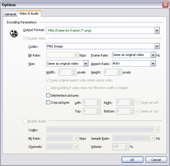 PNG Encoding Parameters